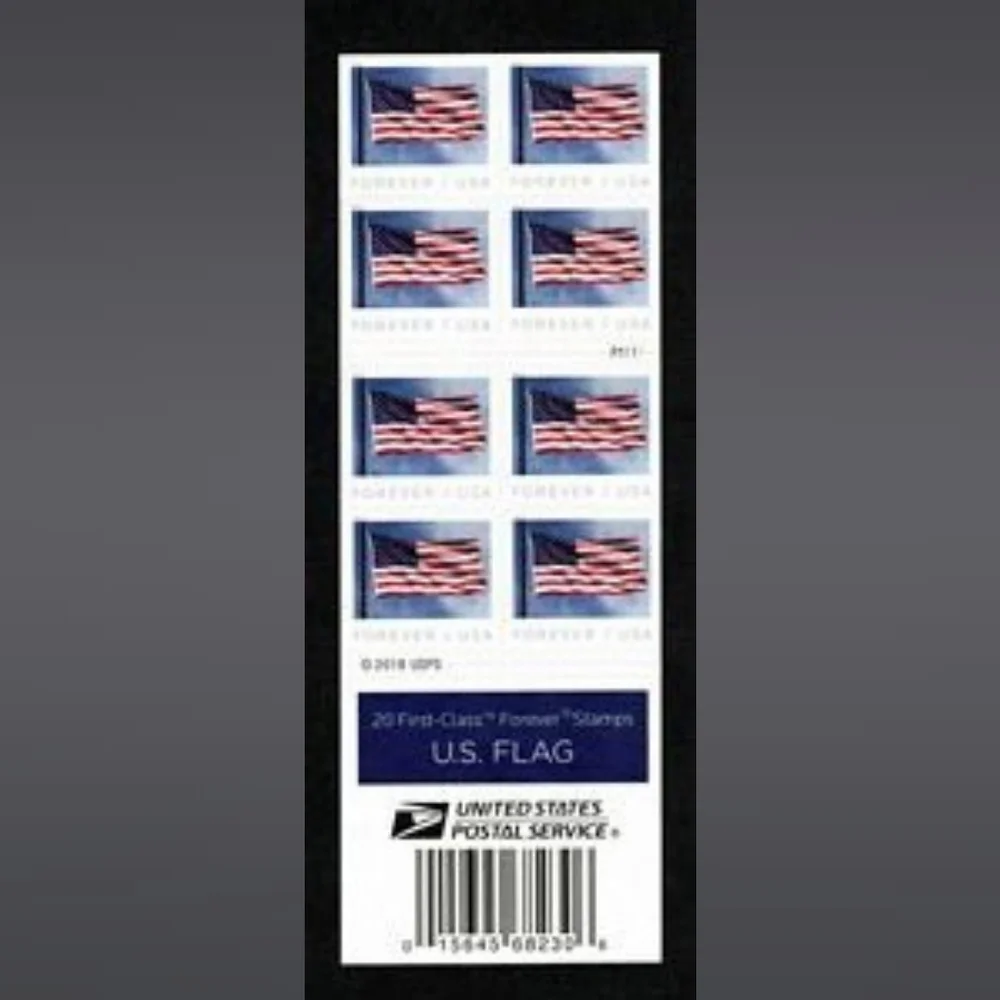 100 Forever Stamps‎ 5 Sheets of 20 First Class USPS Stamps 2019 U.S. Flag Flags